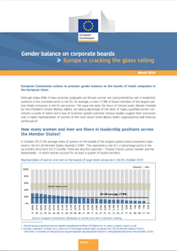 Factsheet 2014: Gender balance on corporate boards - Europe is cracking the glass ceiling