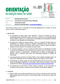 Orientação da Direção-Geral da Saúde sobre MGF