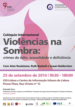 Colóquio Internacional «Violências na Sombra: Crimes de Ódio, Sexualidade e Deficiência»