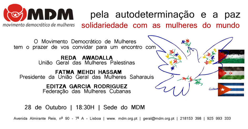 MDM – Encontro Solidariedade com as Mulheres do Mundo (28 out., Lisboa)