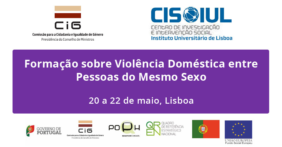 Formação sobre Violência Doméstica entre Pessoas do Mesmo Sexo (20-22 maio, Lisboa)