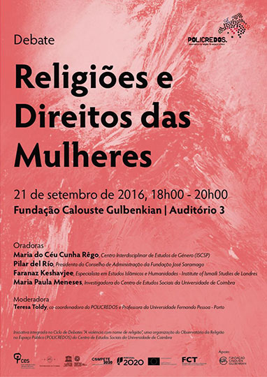 Debate «Religiões e Direitos das Mulheres» (21 set., Lisboa)