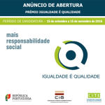 Prémio Igualdade é Qualidade – 12.ª Edição 2016: Abertura de Candidaturas