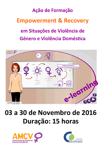 Ação de Formação «Empowerment & Recovery em Situações de Violência de Género e Violência Doméstica» (3-30 nov., e-learning)