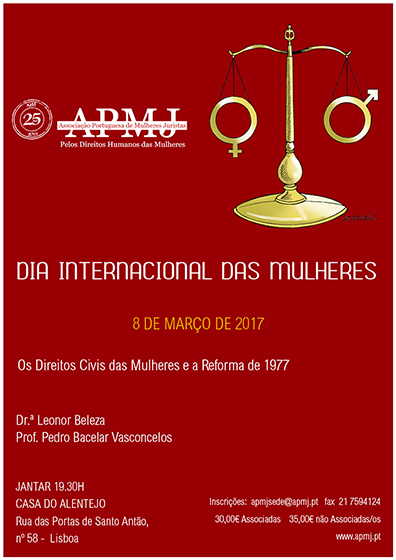 APMJ assinala o Dia Internacional das Mulheres (8 mar., Lisboa)