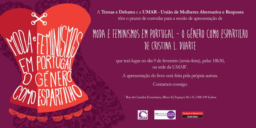 Apresentação pública do livro “Moda e feminismos em Portugal: o género como espartilho” (9 fev., Lisboa)