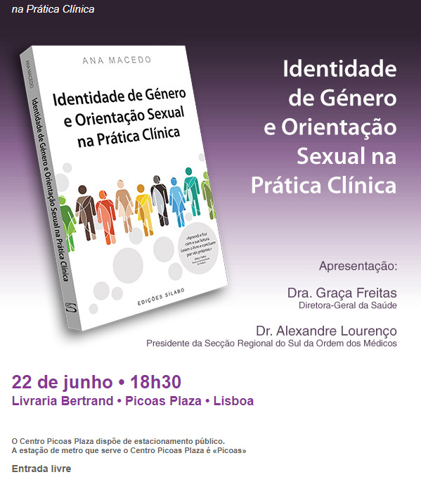 Lançamento do livro «Identidade de Género e Orientação sexual na prática clínica» – 22 Junho