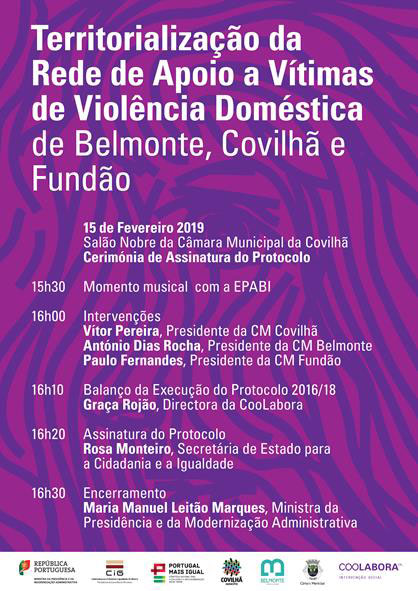 Assinatura do novo Protocolo da Rede de Apoio a Vítimas de Violência Doméstica de Belmonte, Covilhã e Fundão