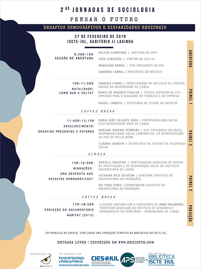 «Jornadas de Sociologia – Pensar o Futuro», Lisboa – 27 fevereiro