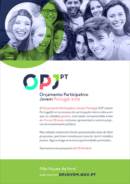 Apresentação de propostas até 29 de abril para Orçamento Participativo Jovem Portugal