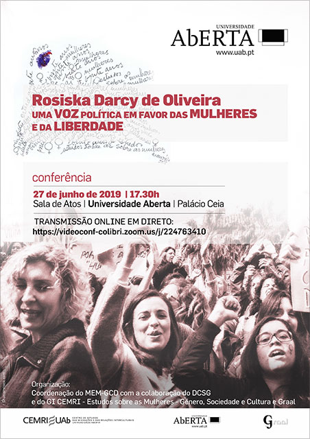 Conferencia sobre Rosiska Darcy de Oliveira, 27 de junho, Lisboa