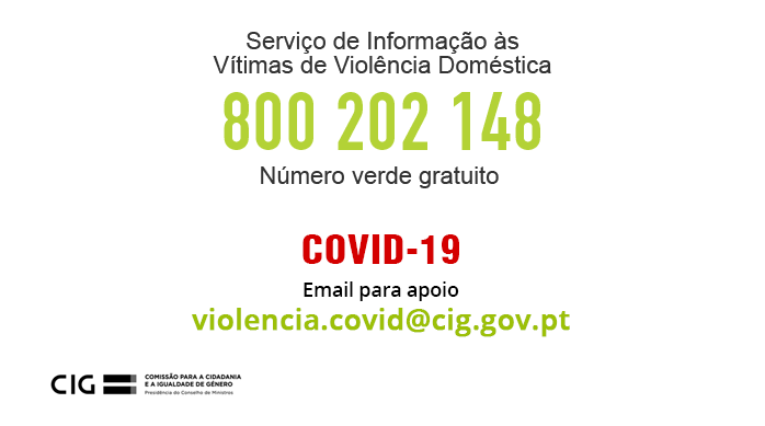 Covid-19 - Novo email para apoio na área da violência doméstica