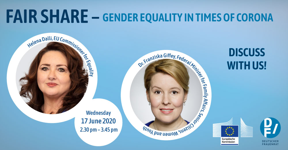 Webinar "Fair Share - Gender equality in times of corona", 17 de junho