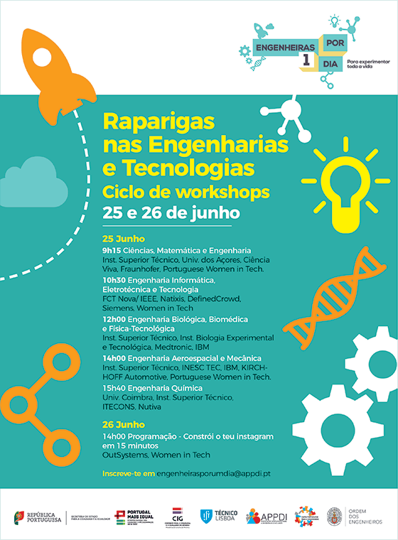 Projeto Engenheiras por um dia - Workshops online “Raparigas nas Engenharia e Tecnologias”