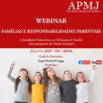 Webinar “Famílias e Responsabilidades Parentais”, dia 23 de junho, às 17h