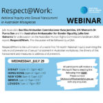 Comissão Australiana de Direitos Humanos realiza Webinar sobre assédio sexual no local de trabalho, 29 de julho, 13h00