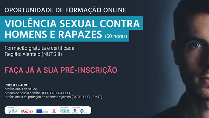 Formação "Violência sexual contra homens e rapazes - teoria e intervenção", 16 de outubro e 9 de novembro