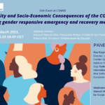 “As consequências socioeconómicas da COVID-19 na Igualdade de Género - A criação de medidas de emergência e recuperação com perspetiva de género”.
