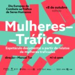 Cartaz de divulgação da sessão que assinala o Dia Europeu de Combate ao Tráfico de Seres Humanos. 18 de outubro | 10h00