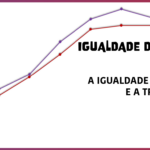 Ilustração representando uma mulher a vermelho e um homeme a roxo sobre um fundo branco e um gráfico ascendente. Título Igualdade de género em números - A igualdade de género em Portugal e a transição digital.. Logótipos de Secretária de Estado para a Cidadania e a Igualdade e Comissõ para a Cidadania e a Igualdade de Género