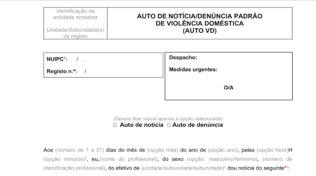 Aprovado o modelo de auto notícia/denúncia padrão de violência doméstica -  CIG