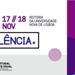 Ilustração de anúncio do 1º Fórum Portugal contra a violência | 17 e 18 de novembro | Reitoria da Universidade Nova de Lisboa | Logótipos da Secretária de Estado para a Cidadania e a Igualdade, da Comissão para a Cidadania e a Igualdade de Género e Portugal Mais Igual | Hashtag Iforumportugalcontraviolencia