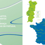 À esquerda, fundo verde com aindicação "mais de 200 projetos, ceca de 480 eventos no sdois países. 84 cidades em frança e 55 cidades e vilas em portugal. à esquerda, os mapas de Portugal, a verde, e França, a azul, sobre fundo branco.