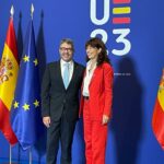 Fotografia do vice-presidente da CIG com a Ministra da Igualdade espanhola