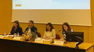 Fotografia da mesa com Isabel Pinto, Jorge Gato, Sandra Ribeiro, Rita Annes