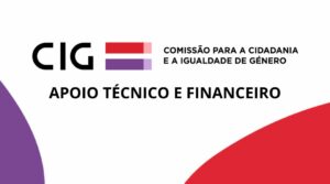 Logo da CIG por cima da frase Apoio Técnico e Financeiro 