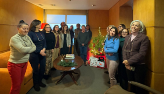 equipa da cig em frente à árvore de natal